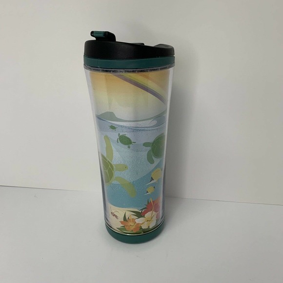 Starbucks Cold Cup 2011 Hawaii Aloha Beach Ocean 12oz Travel Tumbler Cup Turtle - Picture 3 of 10